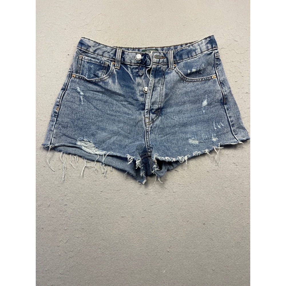 Wild Fable Highest Rise Cutoff Shorts Denim Blue Distressed Size 4 W27 Womens